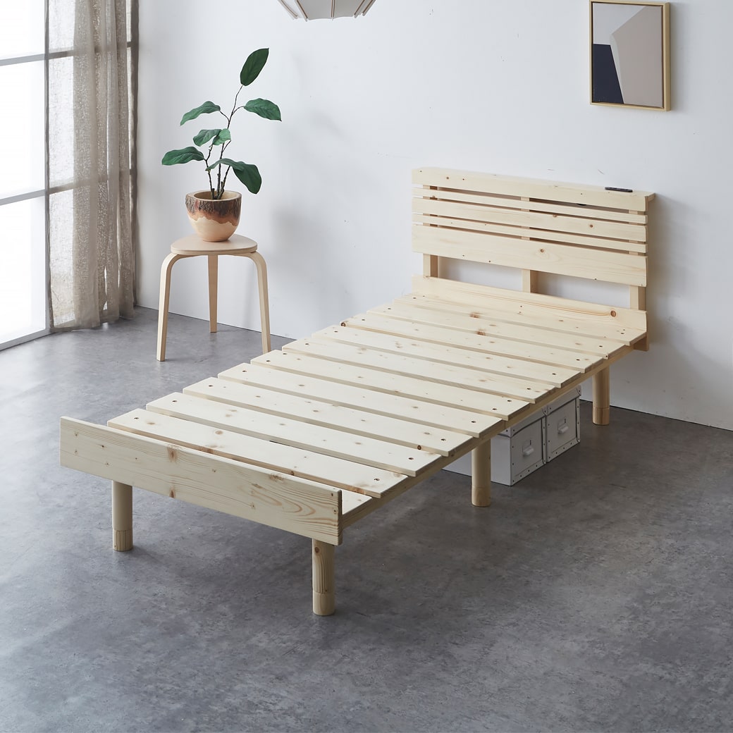 ネルコンシェルジュ すのこベッド ローベッド 棚コンセント付き