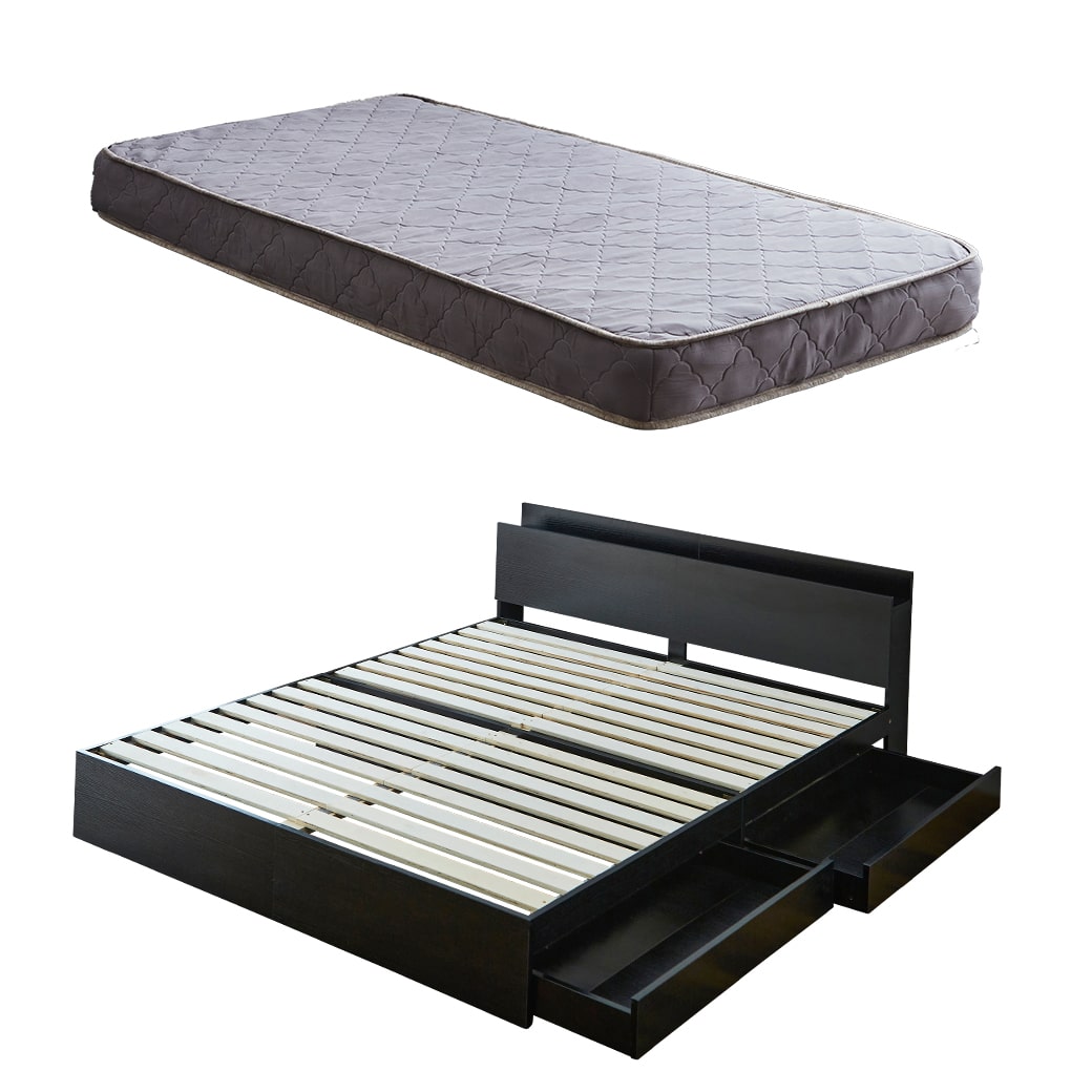 ネルコンシェルジュ ベッド 収納 クイーンベッド マットレス付き 収納