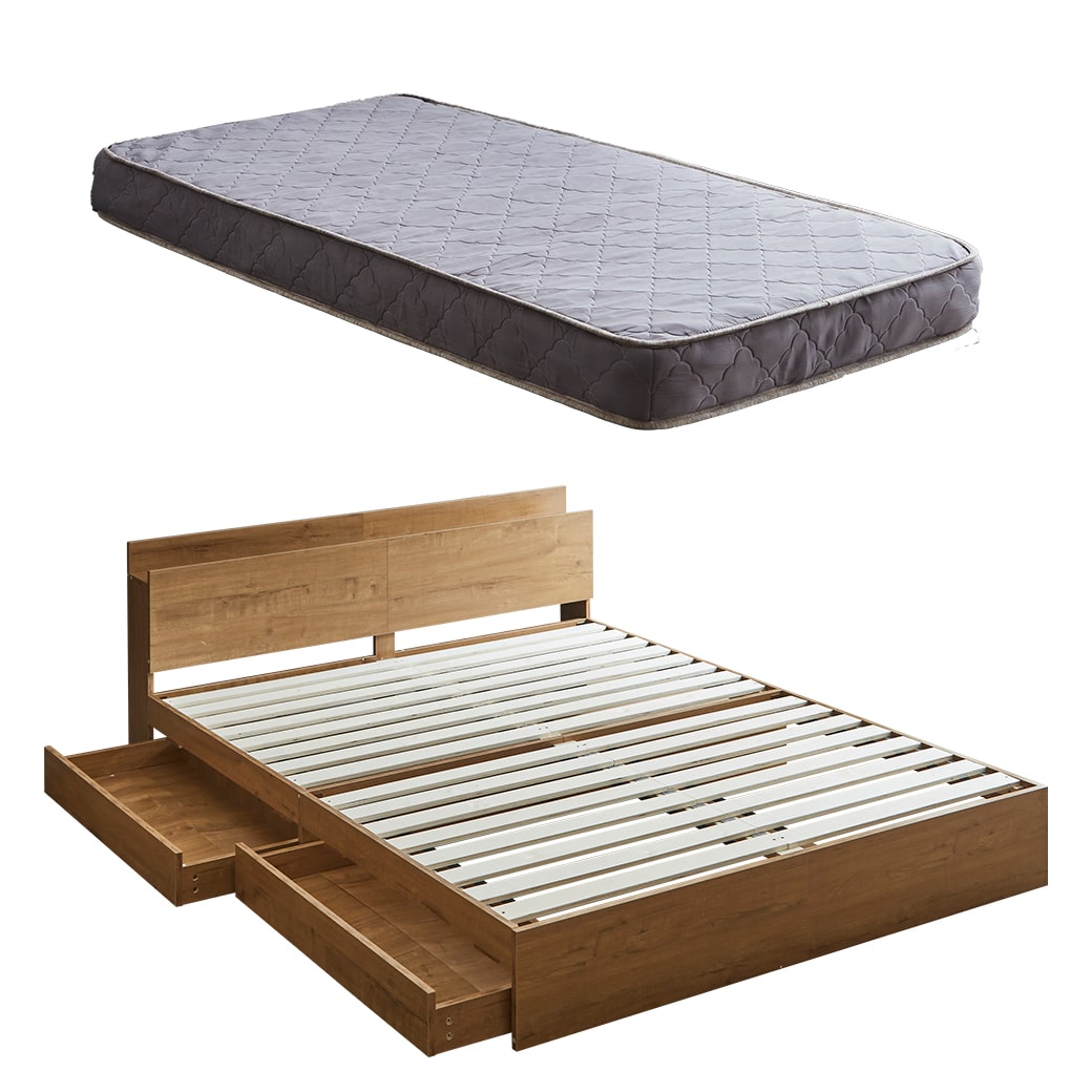 ネルコンシェルジュ ベッド 収納 クイーンベッド マットレス付き 収納