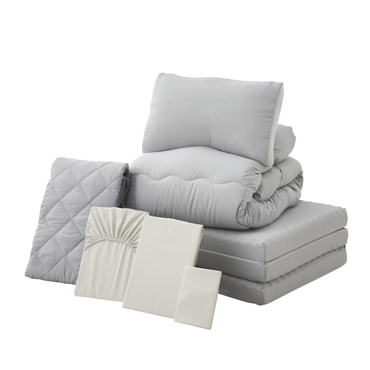 【未使用】シングルマットレス＋枕＊寝具セット 楽天市場】マットレス 折りたたみ シングル 洗える3つ折りマットレス