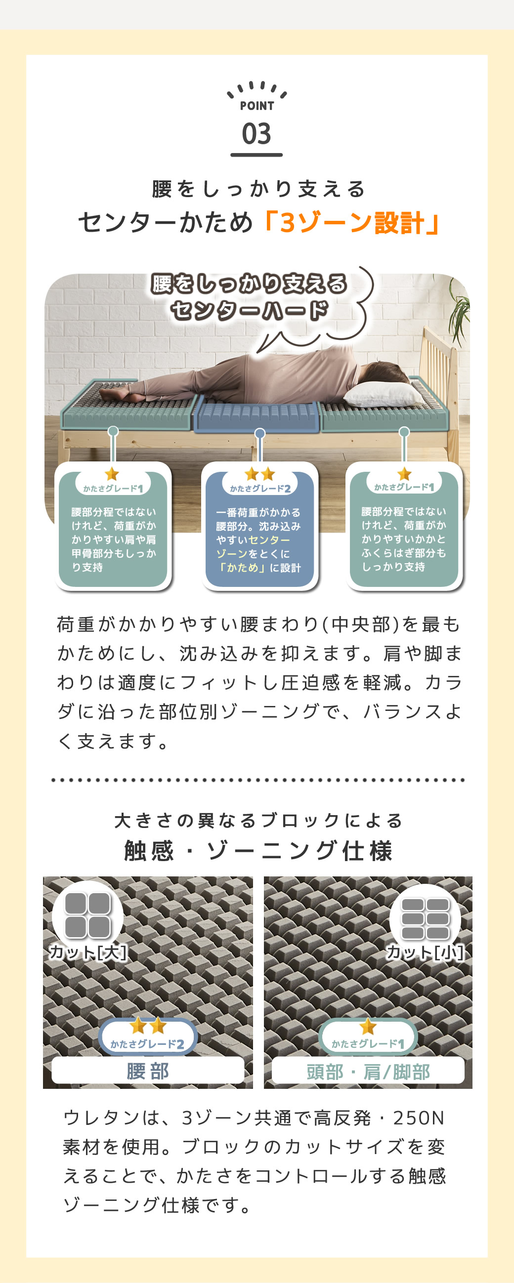 腰をしっかり支える部位別サポート センターハード