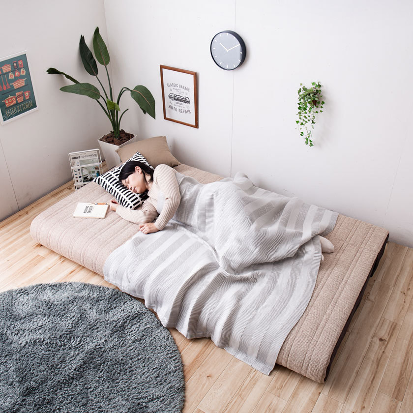 3P ソファベッド 幅200cm 2Pソファ 連結して使える極厚 ボリューム