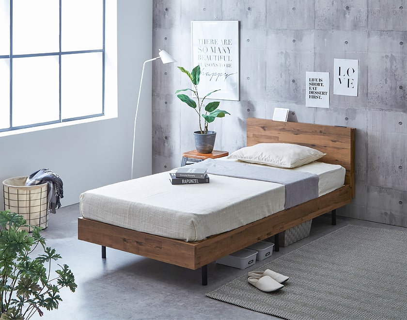 棚付きベッド すのこベッド ベッドフレームのみ シングル 木製 コンセント ベッド おしゃれ 宮付きベッド 脚付きベッド  :36112801:家具のインテリアオフィスワン - 通販 - Yahoo!ショッピング