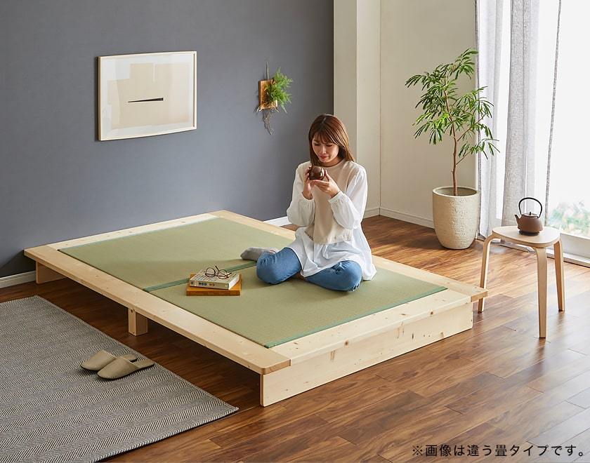 畳の実の木のベッド 国産 総 ひのき ベッド ＆ 畳 マットレス セット シングル（畳