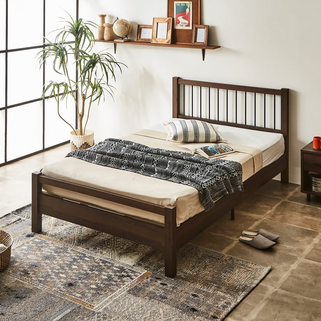 すのこベッド セミダブル ベッド単品のみ 木製 スチール脚 