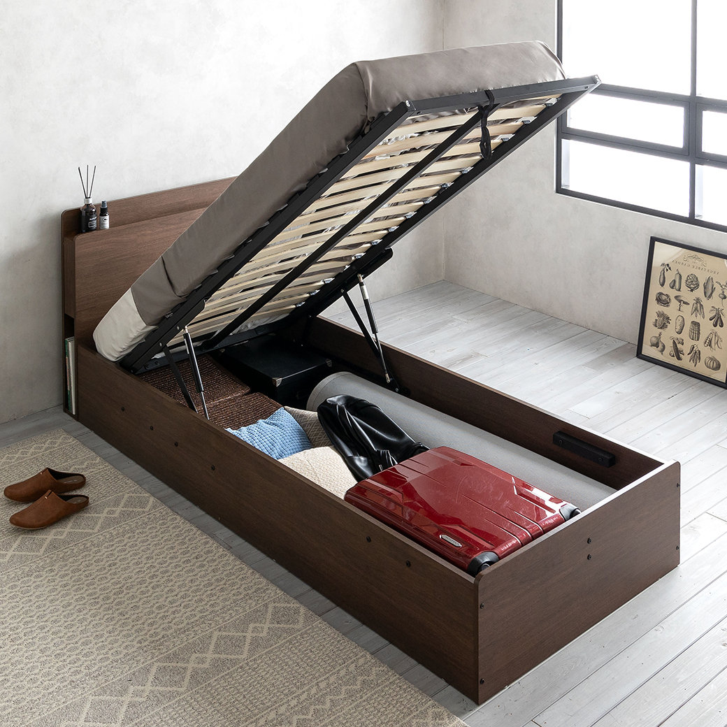 ネルコンシェルジュ 跳ね上げ収納ベッド セミシングル 厚さ20cm