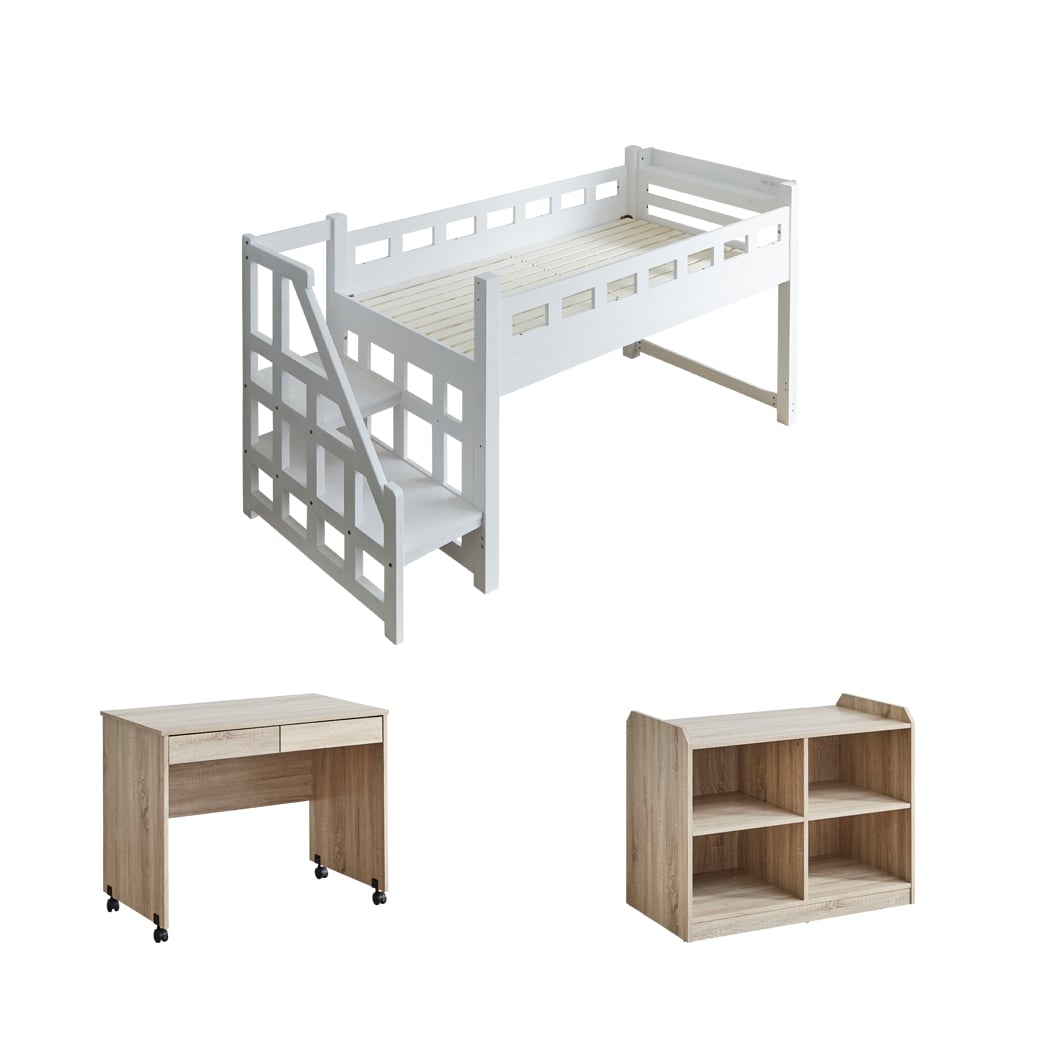 ネルコンシェルジュ ベッド カティ 階段付きロフトベッド システム