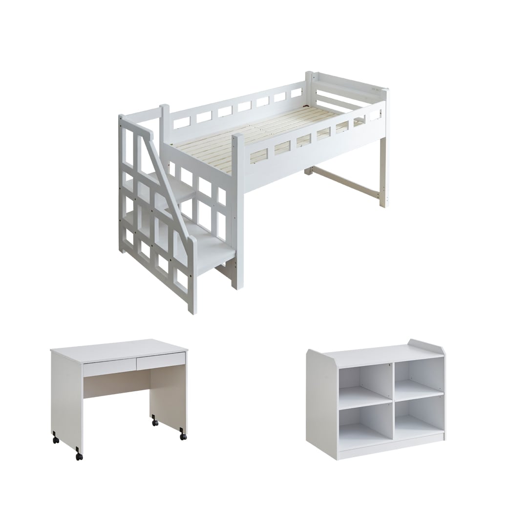 ネルコンシェルジュ ベッド カティ 階段付きロフトベッド システム