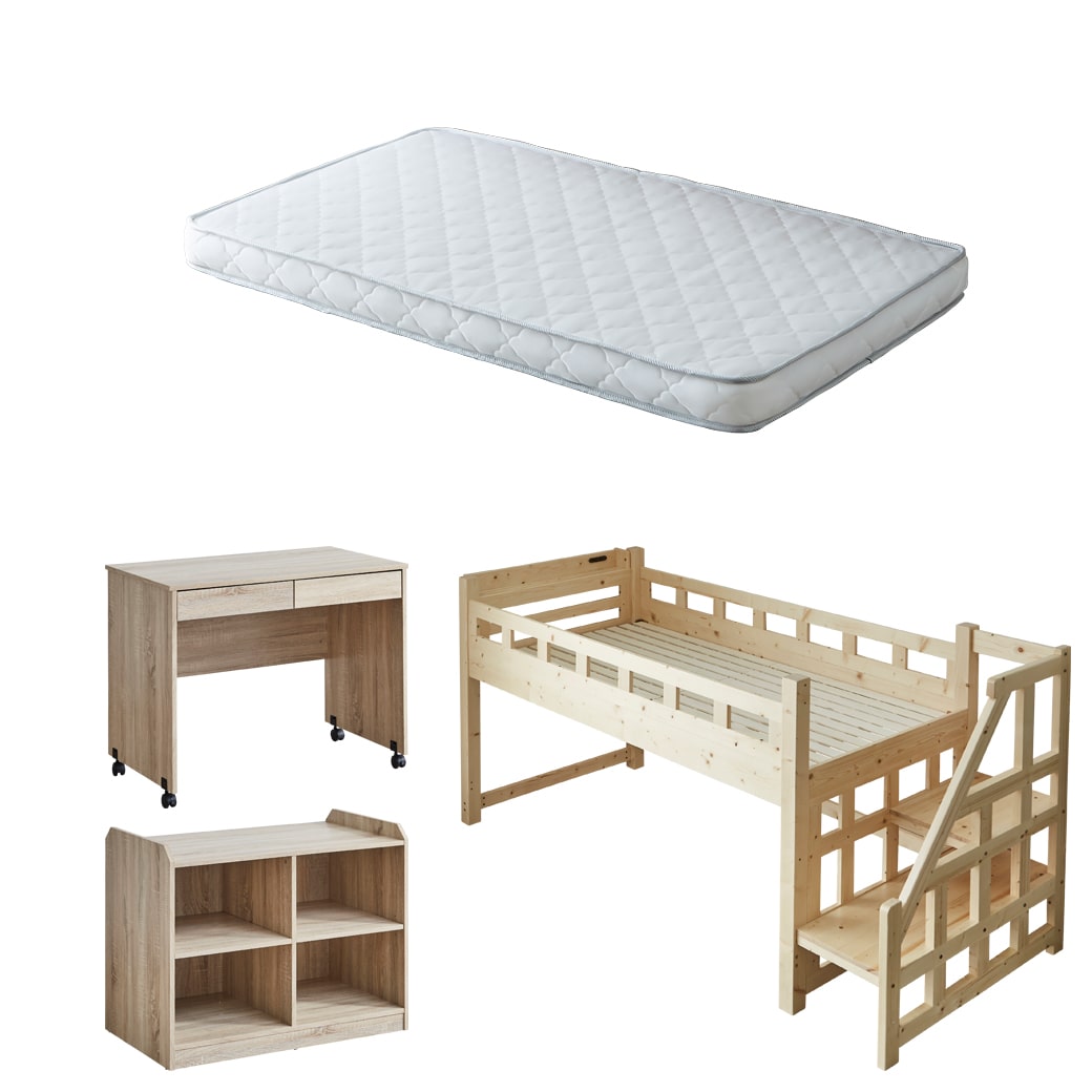 ネルコンシェルジュ ベッド カティ 階段付きロフトベッド システム