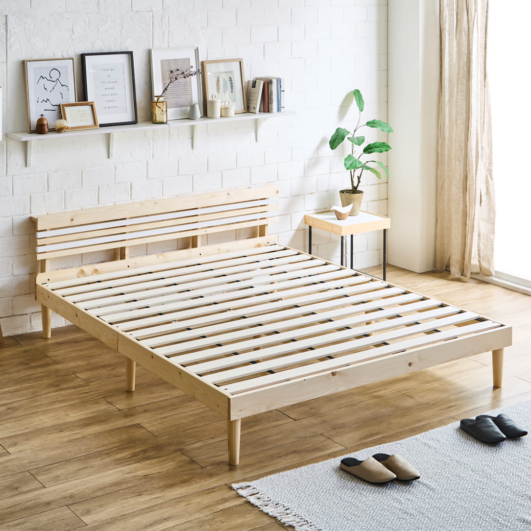 ほぼ新品】IKEA クイーンサイズ マットレス＋ベッドフレームセット