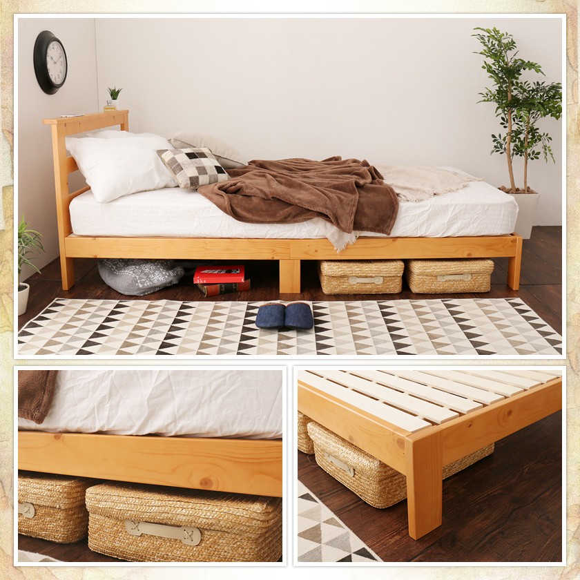 すのこベッド セミシングル ベッドフレーム 木製 北欧パイン材 耐荷重 