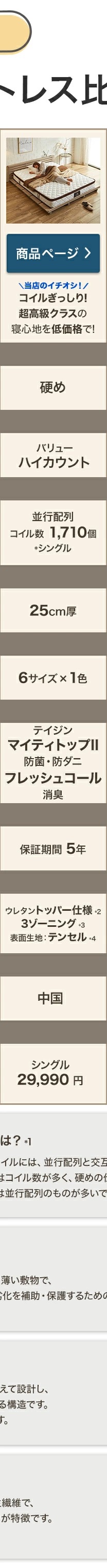 ポケットコイルマットレス比較画像4