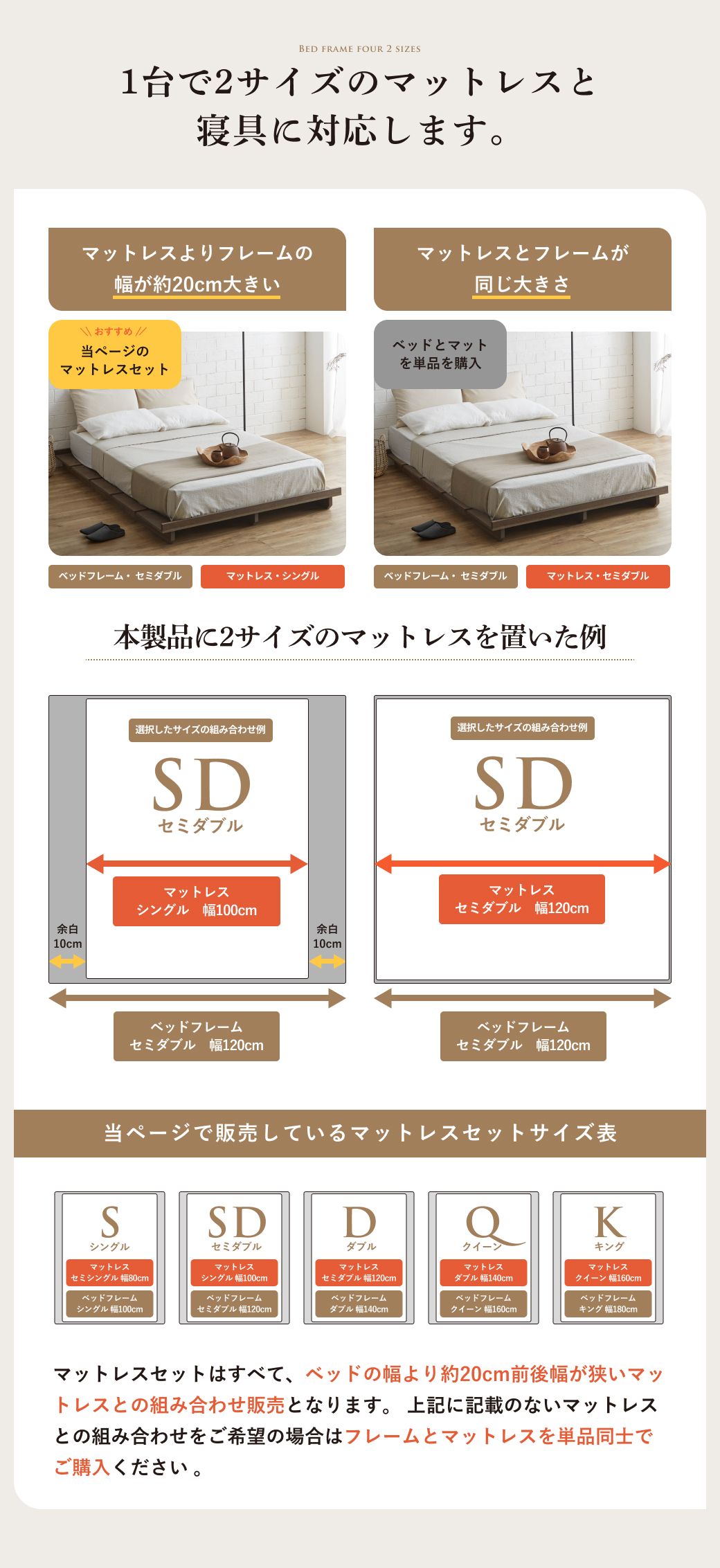 ステイシー ステージベッド セミシングル シングル セミダブル ダブル クイーン キング  ヘッドレス 桐 天然木 ダークブラウン ナチュラル ローベッド フロアベッド シングルベッド コンパクト 北欧|木製 パレット ベッド ベット ベッドフレーム 