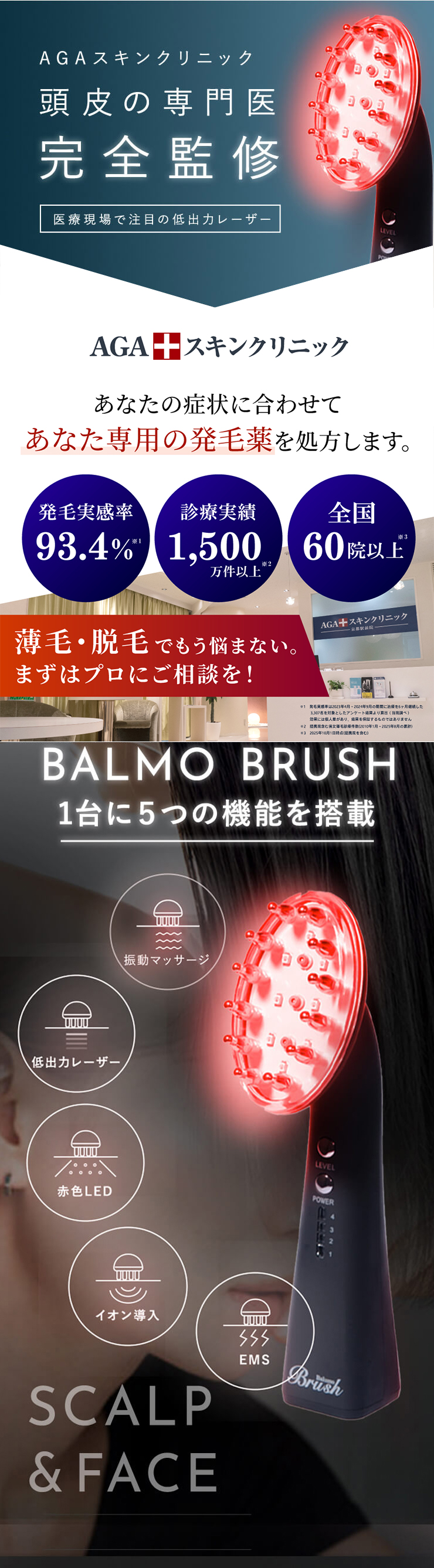 美顔器 電気ブラシ / EMS リフトケア 頭皮 頭筋 スカルプケア