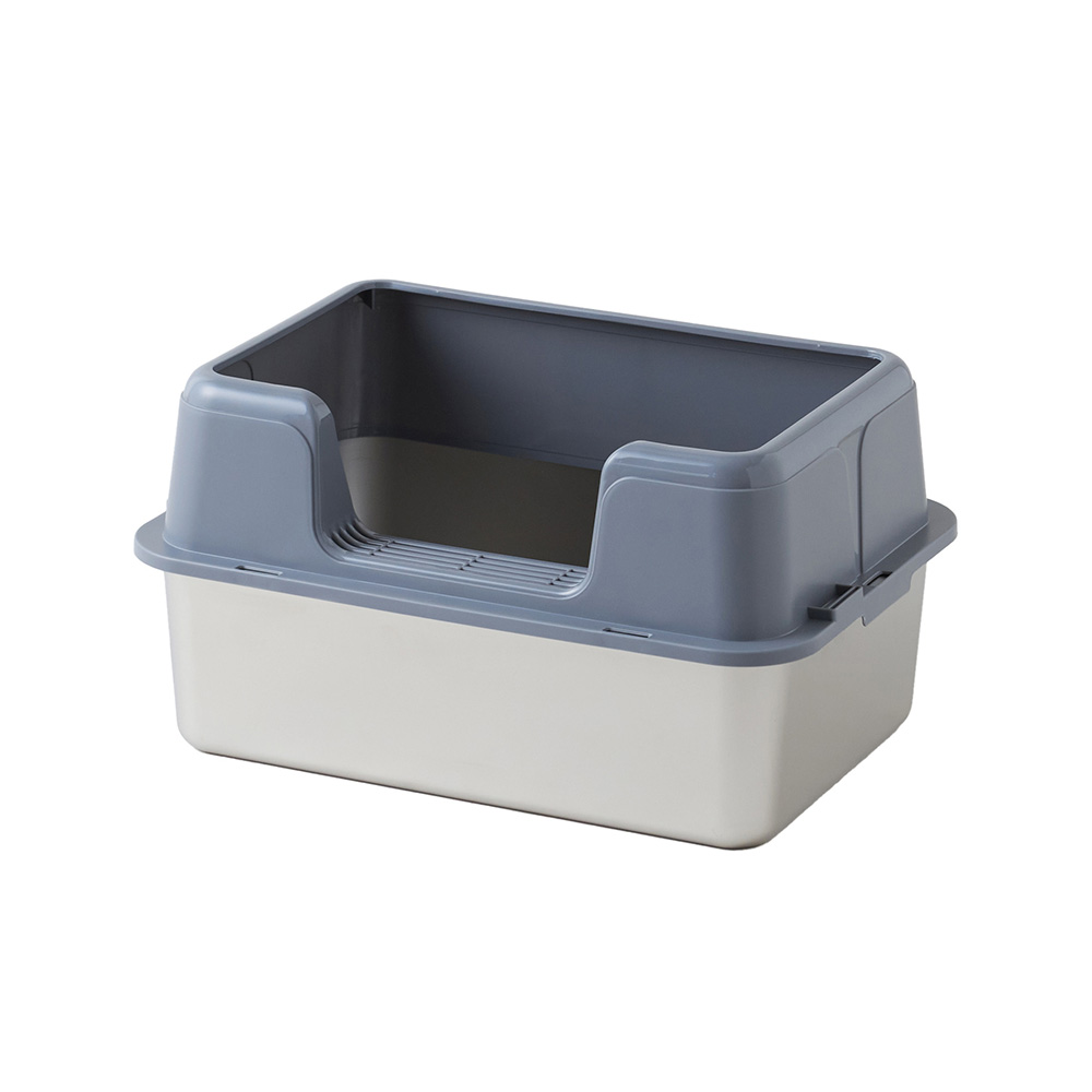 (予約販売2月上旬入荷予定) [大型 猫トイレ ステンキャットトイレ M] 猫 猫用 ネコ ねこ用 トイレ 大きい 大きめ スプレー 深い | OFT | 03