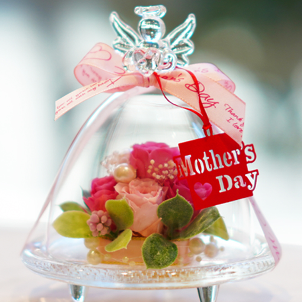 プリザーブドフラワー ガラスドーム エンジェル プレゼント 誕生日 退職祝い ギフト 贈り物 結婚祝い 花 天使 お祝い 犬 ペット 仏花 お供え 暑中見舞い お中元 | プリザーブドフラワーIPFA | 15