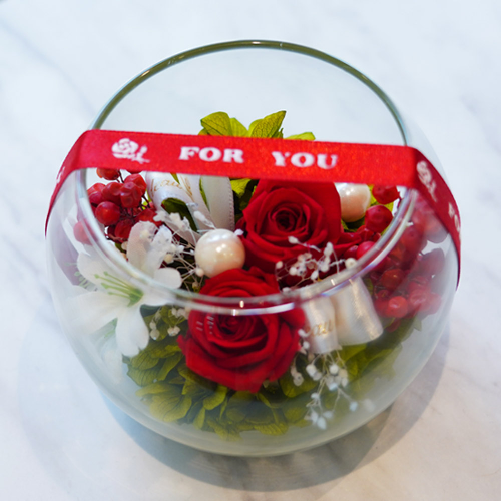 プリザーブドフラワー プレゼント 誕生日 退職祝い 結婚記念日 ギフト 結婚祝い 結婚式 お祝い 贈り物 ガラスボール 送料無料 クリスマス | プリザーブドフラワーIPFA | 05