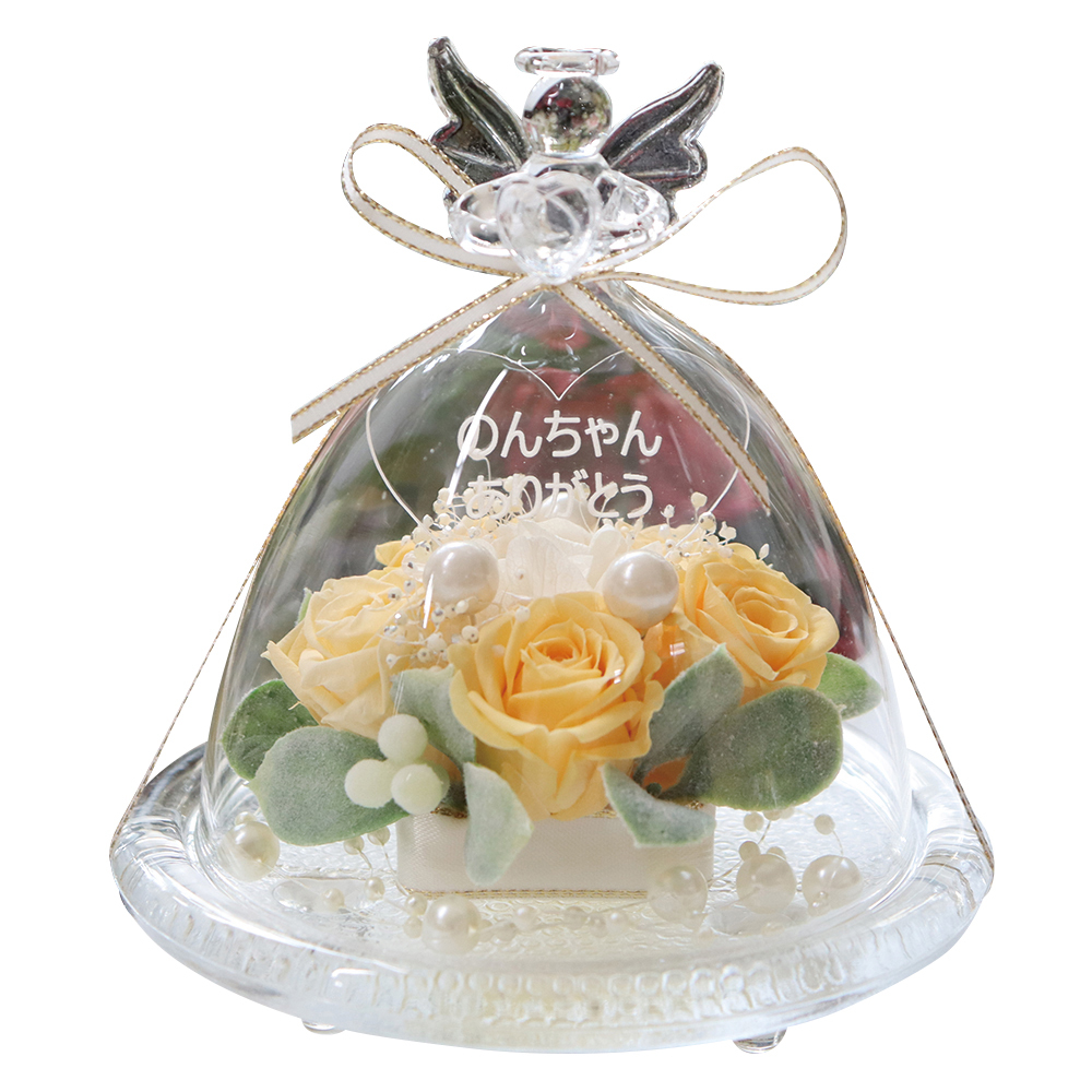 彫刻 名入れ プリザーブドフラワー 誕生日 結婚祝い ギフト 退職祝い プレゼント お祝い 犬 ペット お供え お悔み 仏花 ガラスドーム 送料無料 | プリザーブドフラワーIPFA | 02