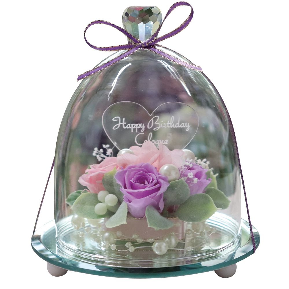 彫刻 名入れ プリザーブドフラワー ギフト プリザーブド フラワー 退職祝い プレゼント 贈り物 誕生日 結婚祝い 花 バラ ガラスドーム 送料無料 クリスマス | プリザーブドフラワーIPFA | 03