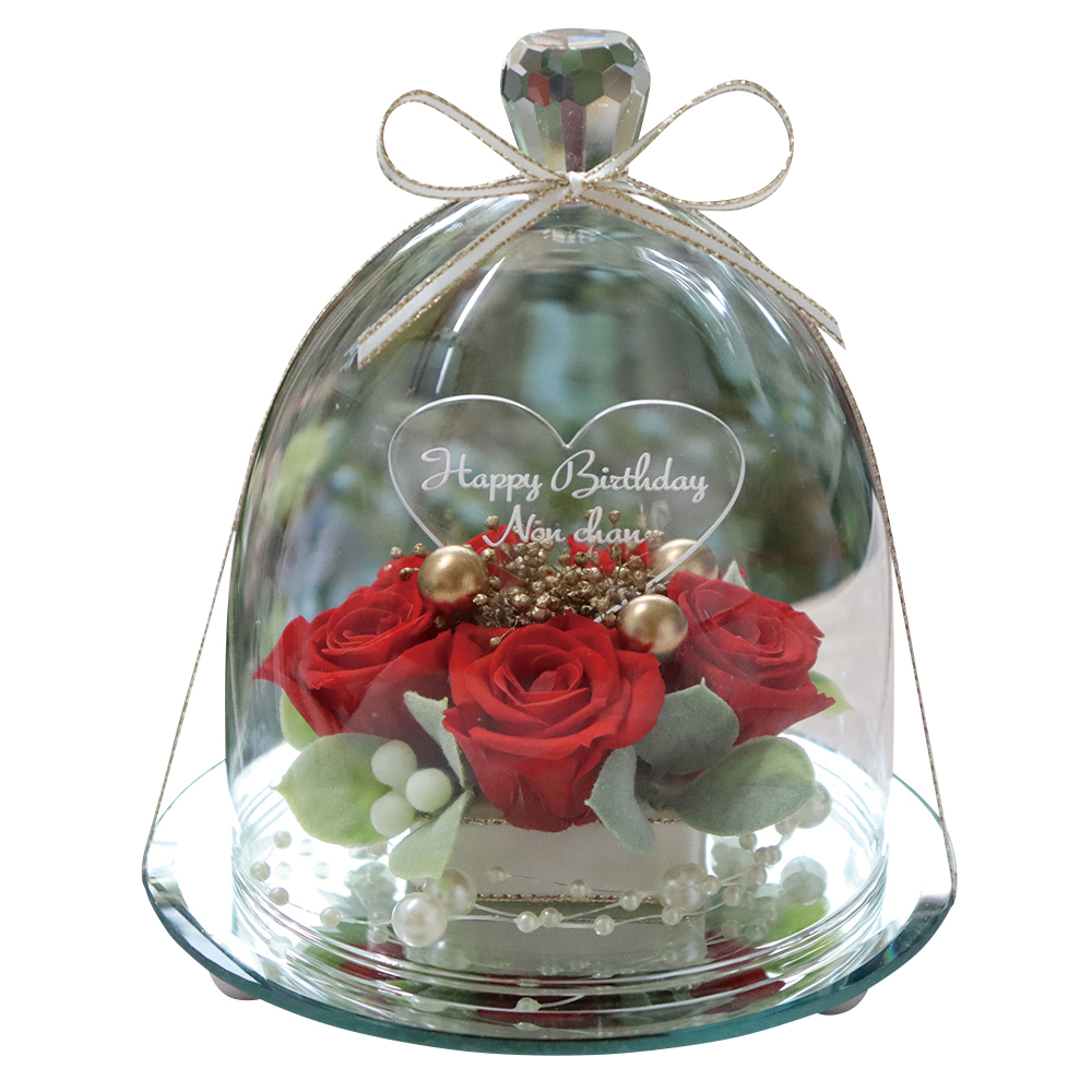 彫刻 名入れ プリザーブドフラワー ギフト プリザーブド フラワー 退職祝い プレゼント 贈り物 誕生日 結婚祝い 花 バラ ガラスドーム 送料無料 クリスマス | プリザーブドフラワーIPFA | 04