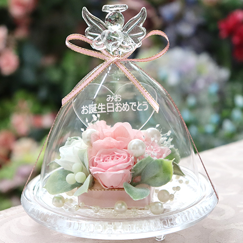 彫刻 名入れ プリザーブドフラワー 誕生日 ギフト サプライズ プレゼント 贈り物 彼女 女性 プロポーズ フラワー プリザーブド 光る ガラス 送料無料 クリスマス | プリザーブドフラワーIPFA | 01