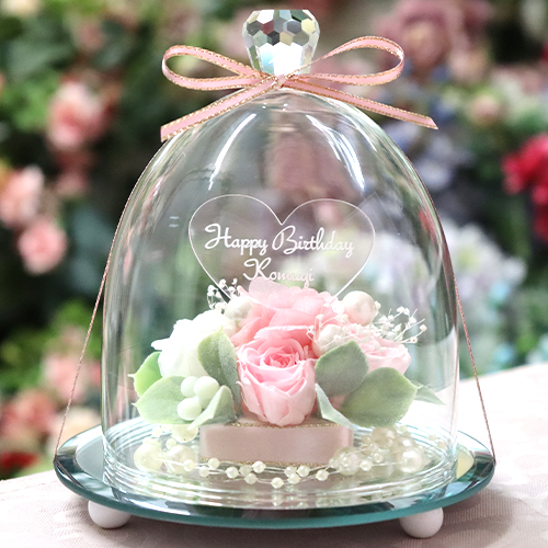 彫刻 名入れ プリザーブドフラワー 誕生日 ギフト サプライズ プレゼント 贈り物 彼女 女性 プロポーズ フラワー プリザーブド 光る ガラス 送料無料 クリスマス | プリザーブドフラワーIPFA | 04