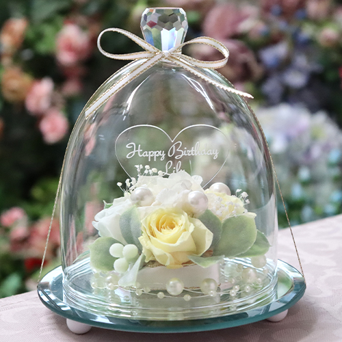 彫刻 名入れ プリザーブドフラワー 誕生日 ギフト サプライズ プレゼント 贈り物 彼女 女性 プロポーズ フラワー プリザーブド 光る ガラス 送料無料 クリスマス | プリザーブドフラワーIPFA | 05