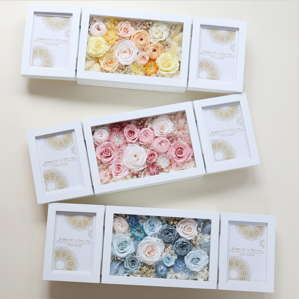 プリザーブドフラワーIPFA プリザーブドフラワー 写真立て 退職祝い
