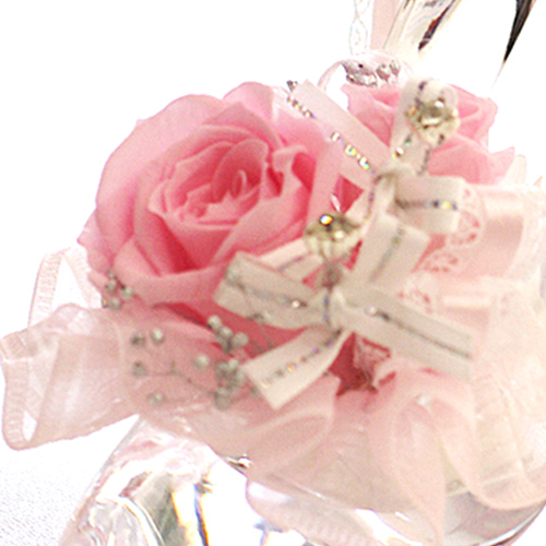 彫刻 名入れ プリザーブドフラワー ギフト プレゼント 電報 結婚式 結婚記念日 ガラスの靴 女性 プリンセスヒール リングピロー | プリザーブドフラワーIPFA | 02