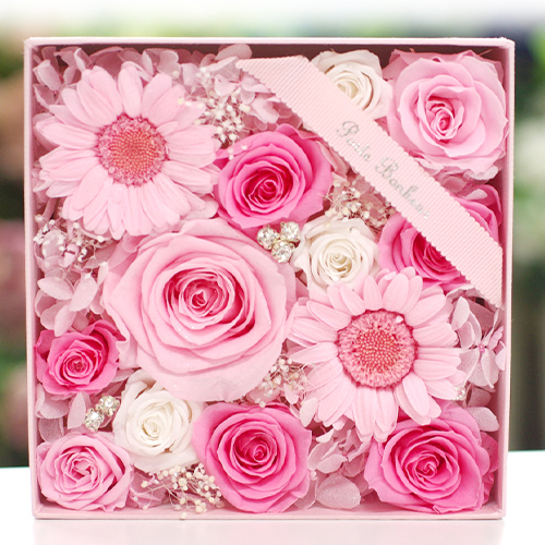 プリザーブドフラワー 退職祝い ギフト 結婚式 結婚祝い プレゼント ボックスアレンジ お花 女性 フラワーボックス コロン | プリザーブドフラワーIPFA | 01