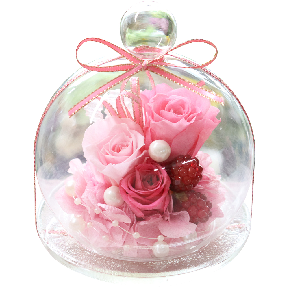 プリザーブドフラワー 誕生日 退職祝い ギフト 結婚祝い プレゼント 結婚式 電報 お祝い ドーム おしゃれ ガラスドーム 送料無料 | プリザーブドフラワーIPFA | 01