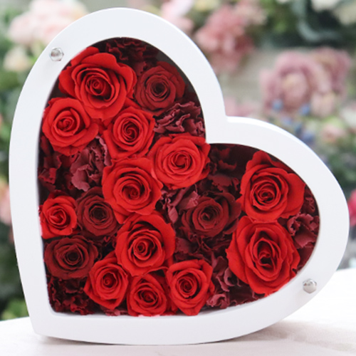 彫刻 名入れ プリザーブドフラワー 退職祝い プレゼント 誕生日 退職祝い 結婚祝い プロポーズ 揺れる ハートフレーム 送料無料 クリスマス | プリザーブドフラワーIPFA | 04