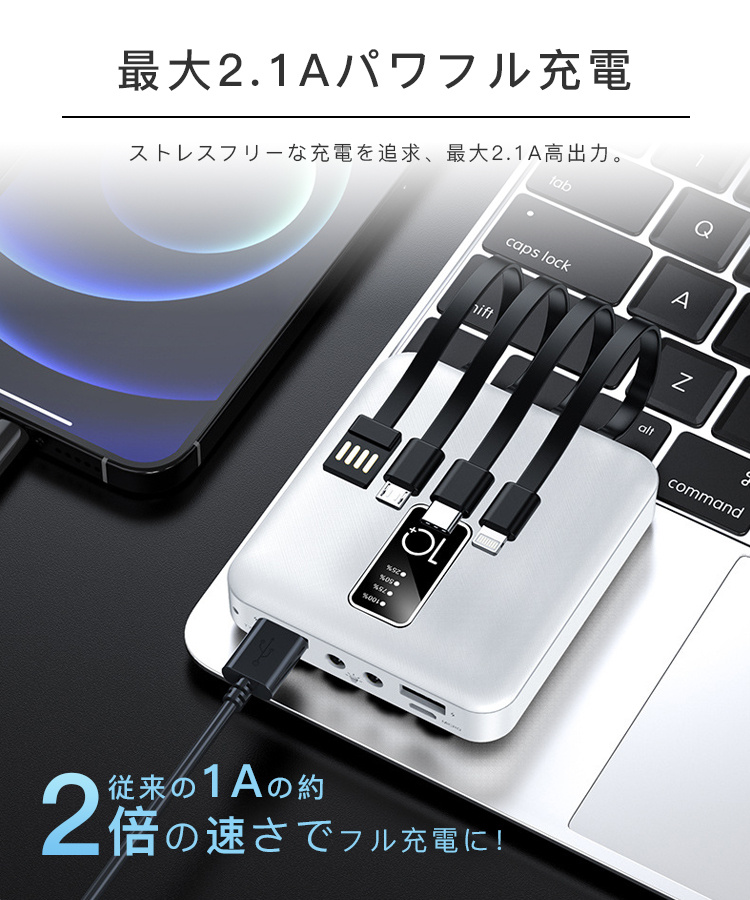 モバイルバッテリー 大容量 20000mAh 5台同時充電 iPhone/Android対応 軽量 薄型 急速充電 PSE認証済 機内持ち込み ３IN1ケーブル スマホ充電器 各種対応｜ipharmajapan｜14