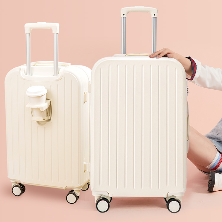 新品❤️スーツケース 45L Sサイズ 前ポケット付 白 2泊3日 360度 スーツケース 機内持込み キャリーケース キャリーバッグ 360