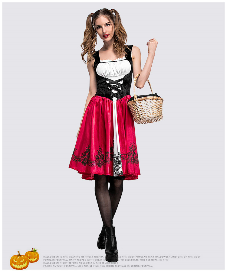 ハロウィン ワンピース フード付きケープ 2点セット コスプレ 赤ずきん