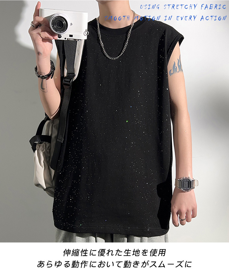 MSML ビッグサイズ ノースリーブ　Tシャツ　ブラック 2024SS MSML ビッグサイズ ノースリーブ Tシャツ ブラック 2024SS 楽天