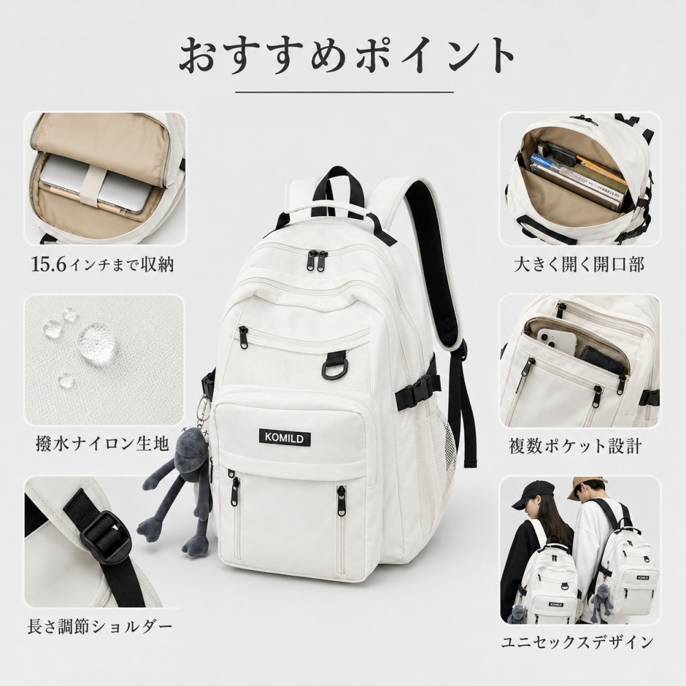 �����b�N ���f�B�[�X �����Y ��e�� �y�� ��550g ���� 15.6�C���` PC���[ A4 �����[ �ʊw �ʋ� ���s ���Z�� ��w�� �j�����p �����b�N�T�b�N �o�b�N�p�b�N 2026 �֘A�摜2