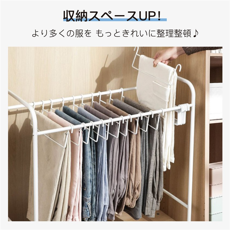 ハンガーラック スラックス パンツ収納 大容量 衣替え しっかり構造 押入れ収納 省スペース 耐荷重1ＫＧ クローゼット収納 シンプル 一人暮らし