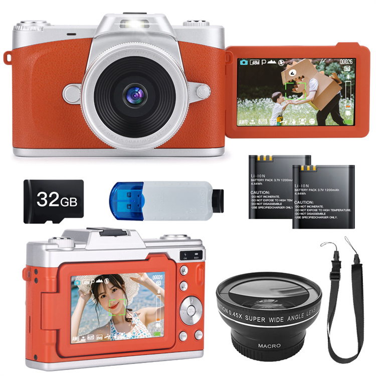 デジカメ 4K デジタルカメラ 日本製チップ 32GB SDカード付き 16倍