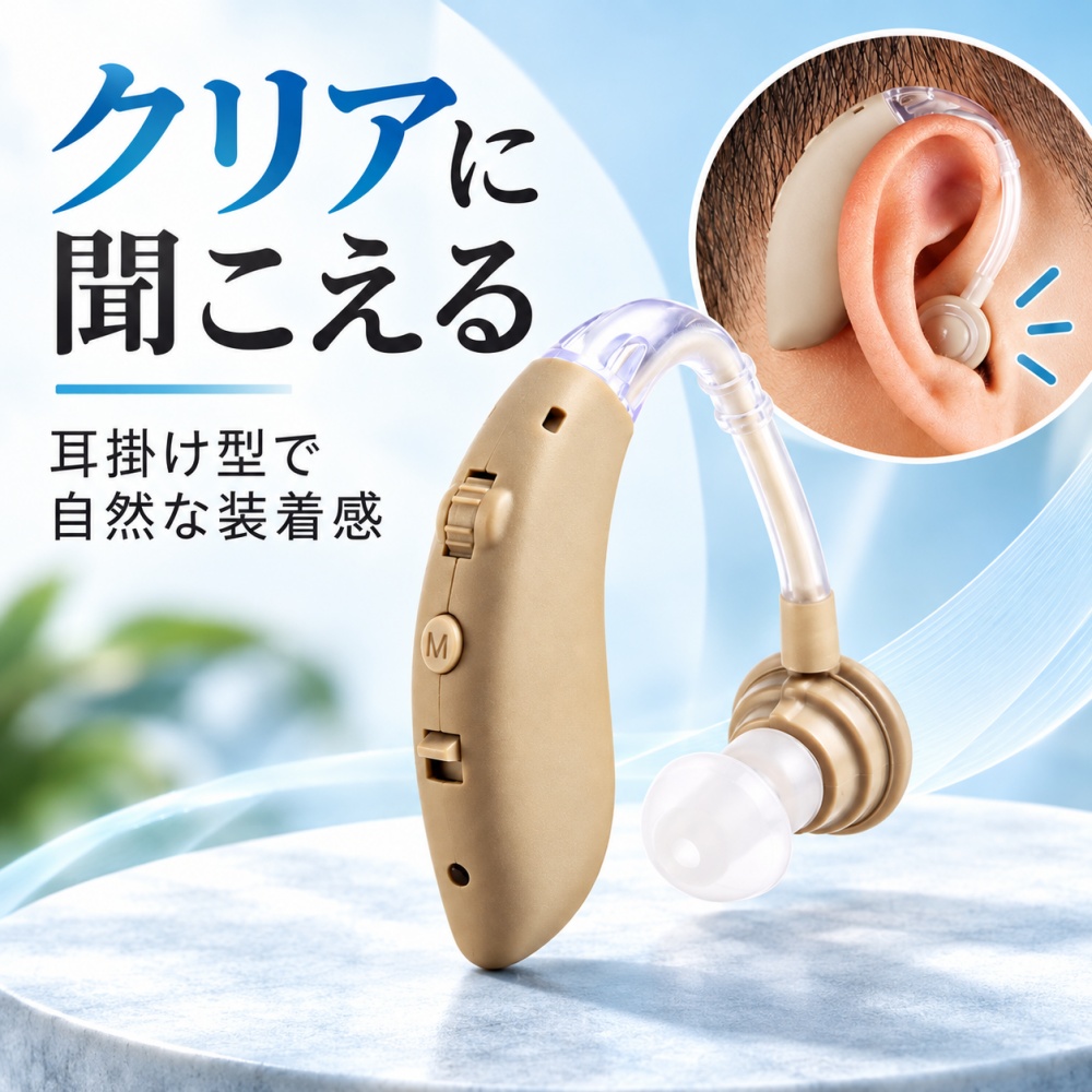 集音器 高齢者 耳掛け型 充電式 軽量 小型 左右兼用 USB充電 簡単操作