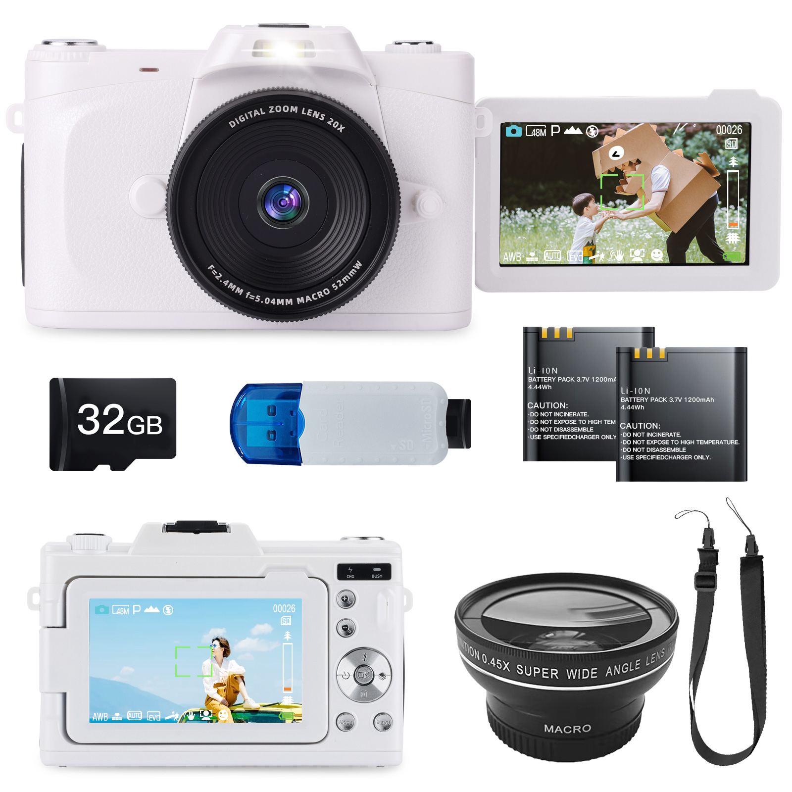 デジタルカメラ 4K 6800万画素 メモリーカード付属　32GB　高精細写真 Amazon | SRAR デジタルカメラ 4K 6800万画素 メモリーカード