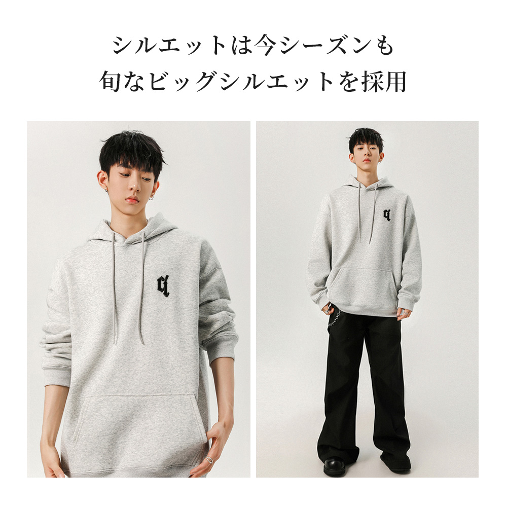 パーカー フード付き スウェット 長袖 タック プルオーバー ポケット