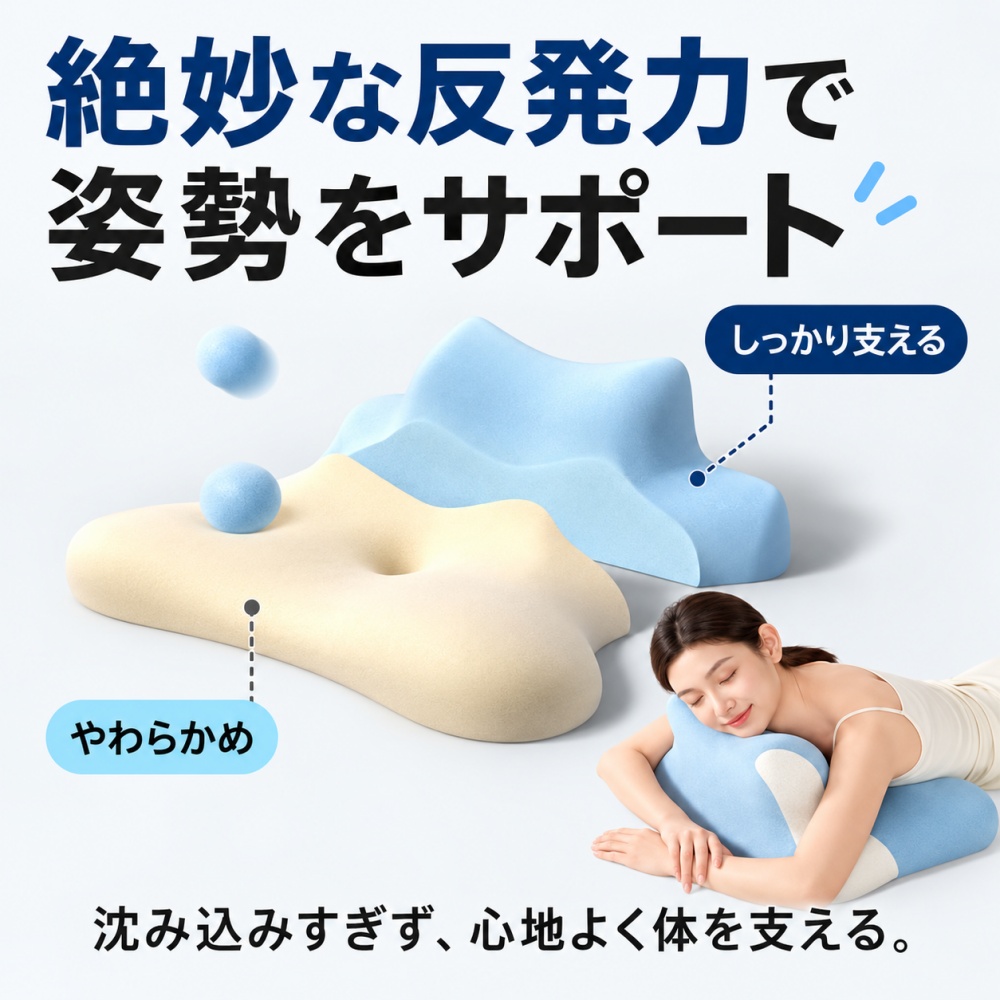 枕 低反発 首こり 肩こり ストレートネック 頸椎サポート 人間工学
