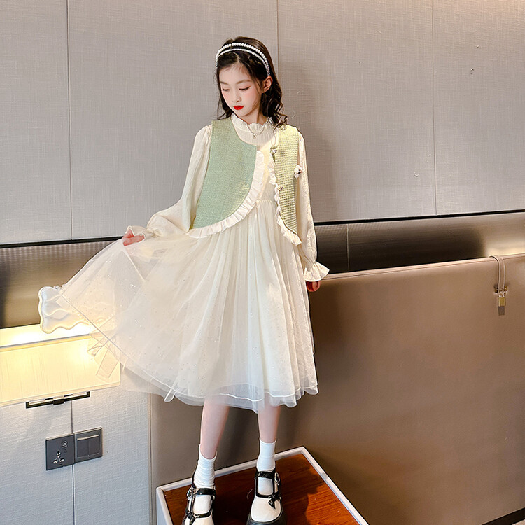 ワンピース ベスト 女の子 子供服 キッズ かわいい 通気 フォーマル 春