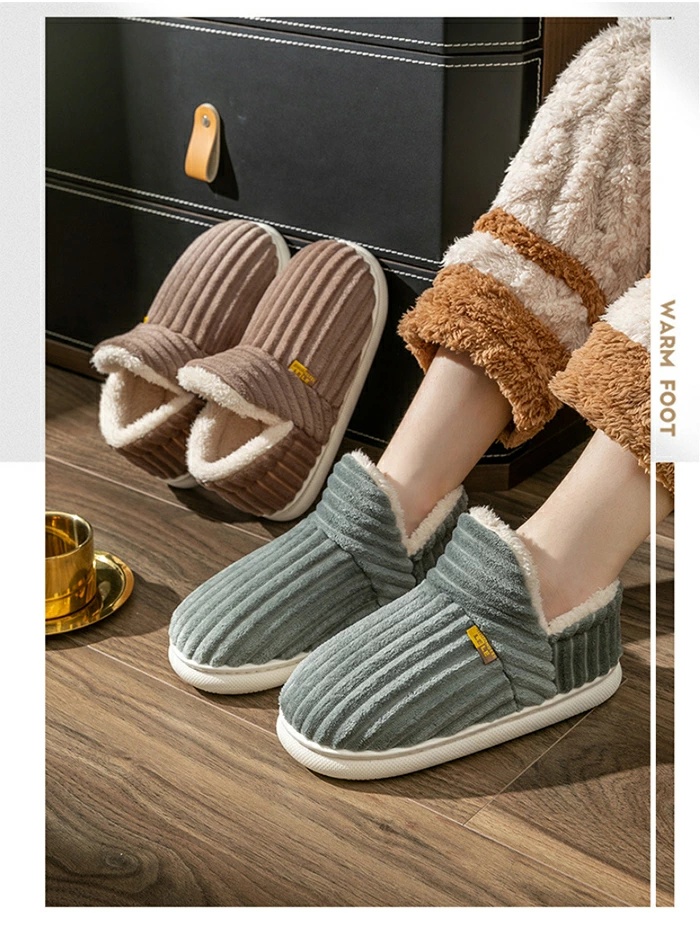 冬のメンズホームスリッパ低反発暖かい靴厚底ぬいぐるみ防水 Pu レザー屋内綿フラットカップルスリッパ スリッパ ルームシューズ 暖かい メンズ レディース 冬 ユニセックス