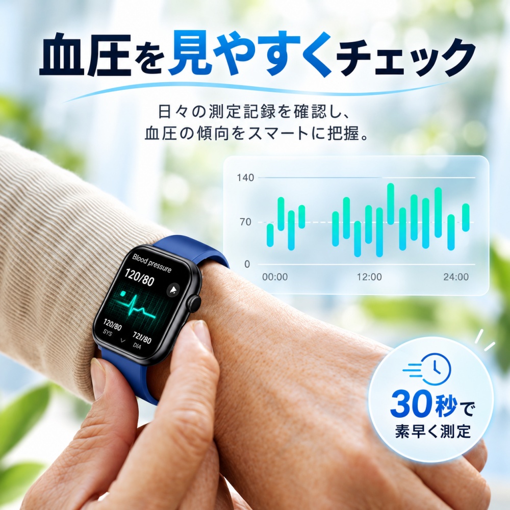 AiMike [2点で10％off]スマートウォッチ 通話機能 日本製センサー 2.0