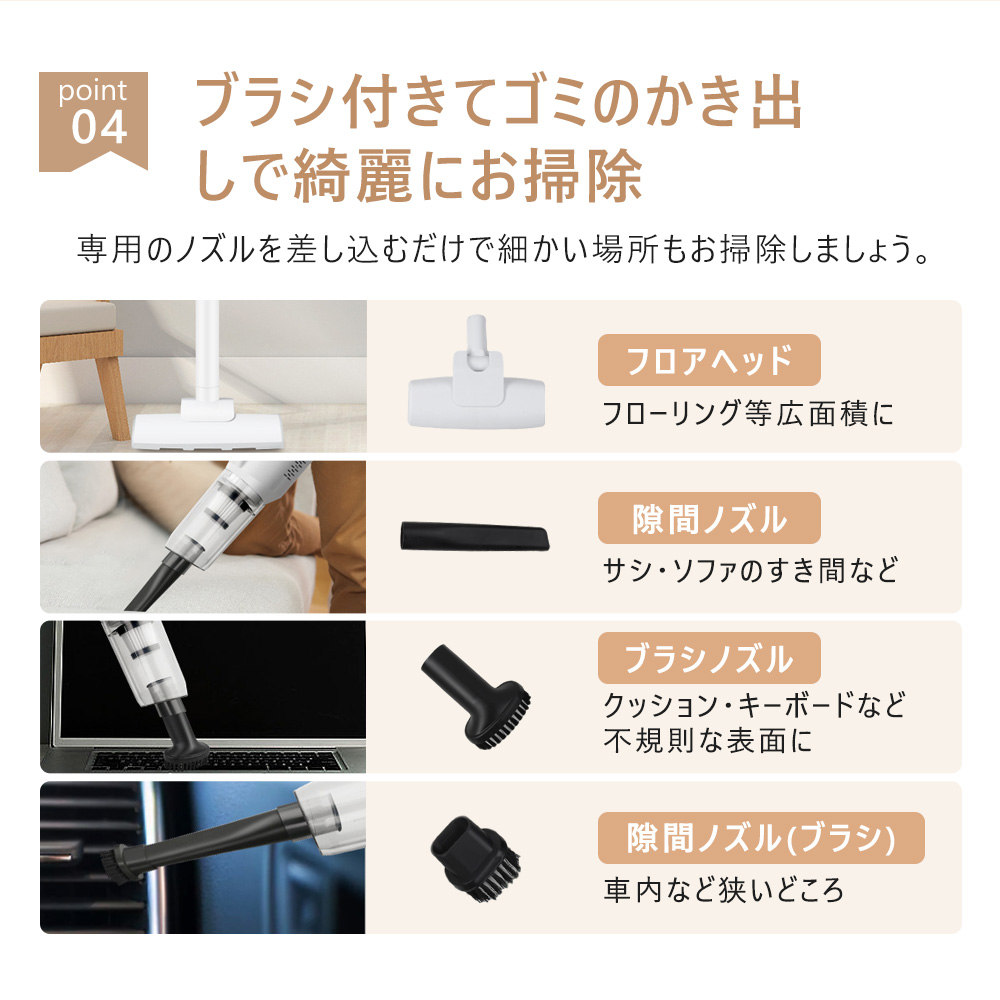 掃除機 コードレス 20000pa 吸引力 ハンディ 強力吸引 高性能