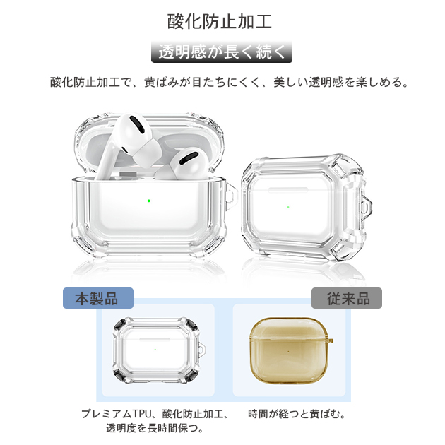 AirPods 第3世代 ケース AirPods3 Pro 第2世代 Pro2 ケース クリア エアーポッズ プロ2 イヤホン カバー アイポッツ 透明｜iphone-e-style｜15