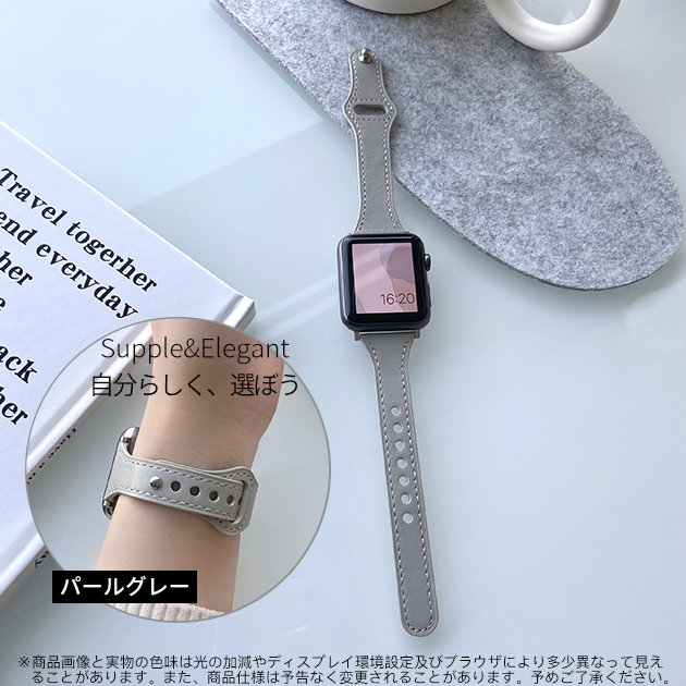 アップルウォッチ SE ベルト バンド 40mm 革 レザー Apple Watch 10 9 バンド 女性 44mm 45mm 本革 細身 スリム  : acc18-034 : iPhoneケース手帳型ショルダースマホ携帯ES - 通販 - Yahoo!ショッピング