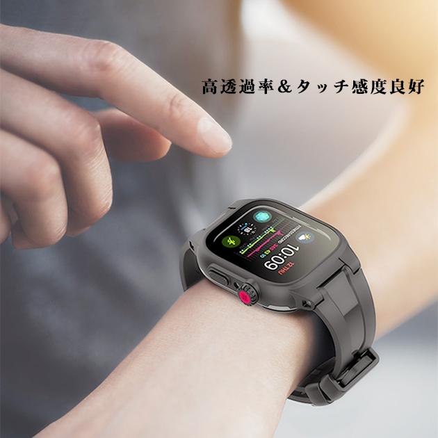 Apple Watch 9 SE バンド 45mm 防水 アップルウォッチ Ultra G 一体型 バンド スポーツ ベルト セット 44mm 41mm メンズ｜iphone-e-style｜07